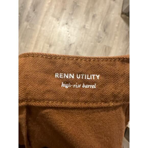 AG Jeans RENN Orange Brown High-rise Utility Barrel Pants in Clay Stone - Picture 6 of 6